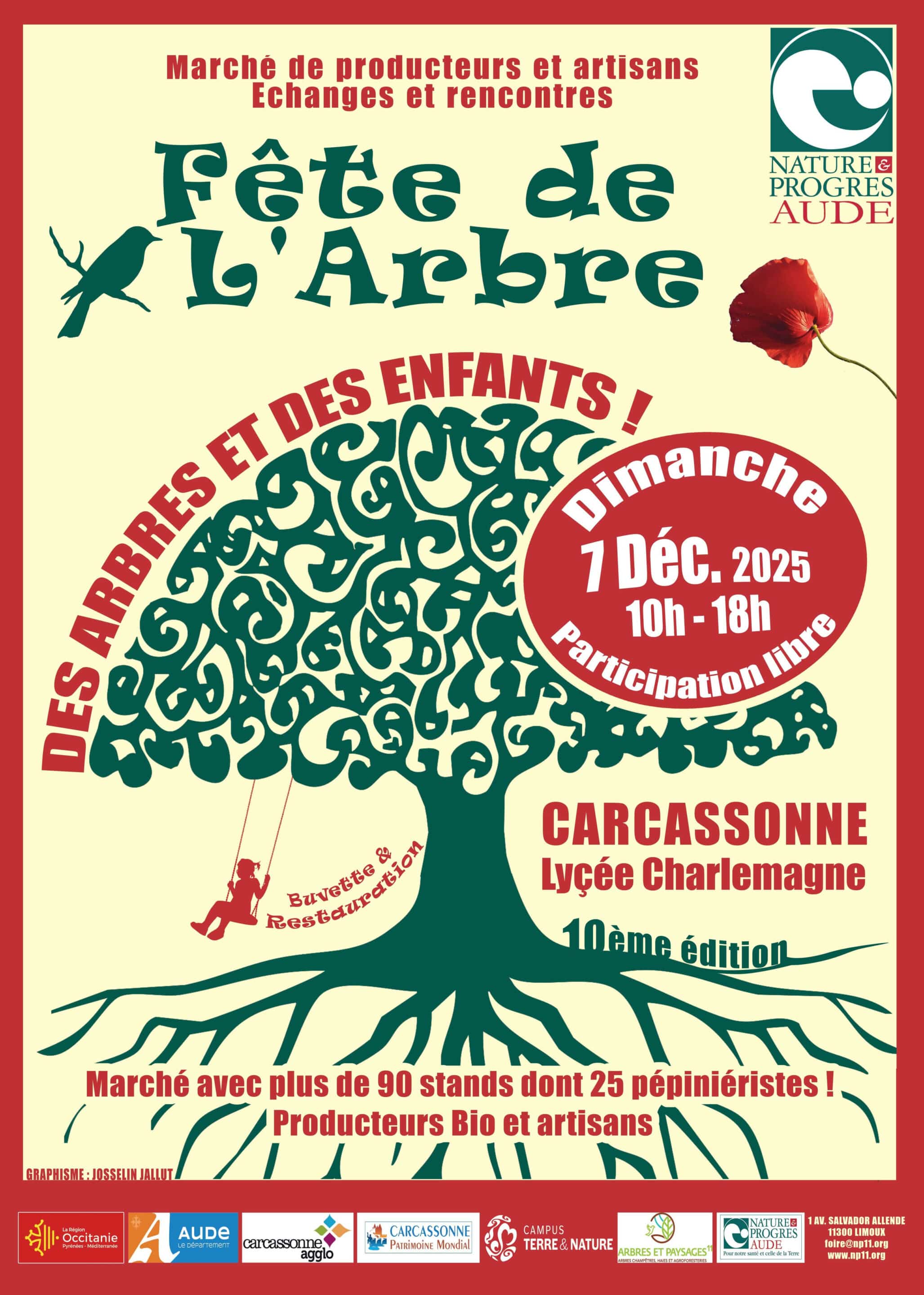 affiche fete de larbre 2025 Fête de l'arbre 7 décembre 2025 à Carcassonne, 10e édition