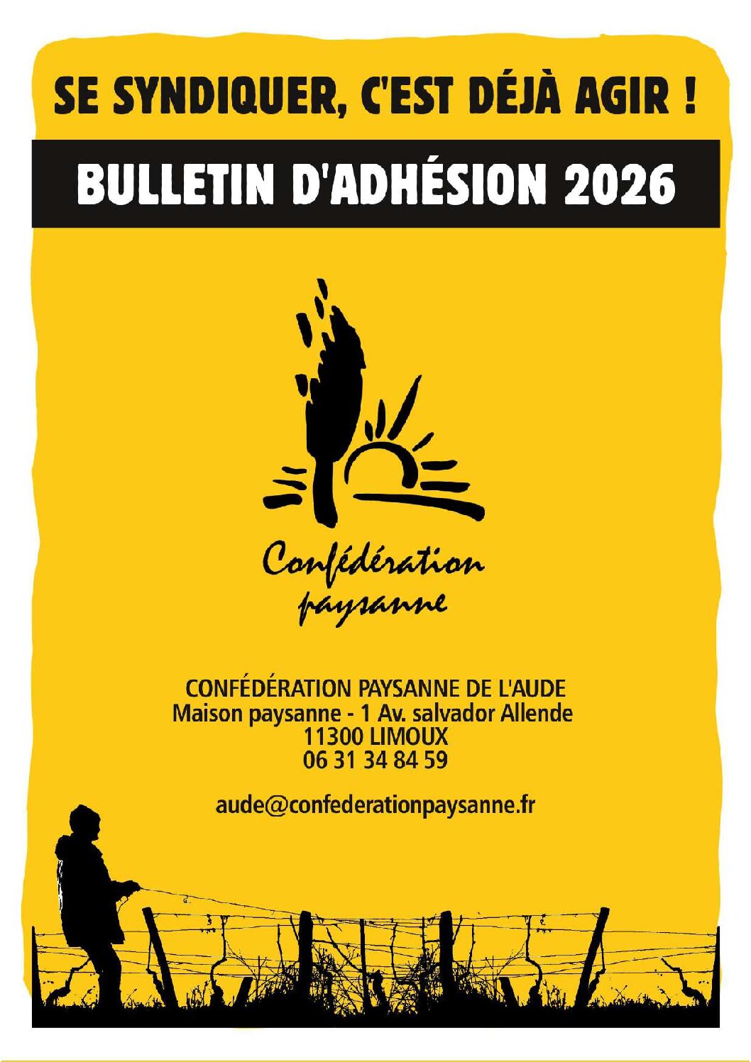 bulletin adhesion 2026-pdf Bulletin adhésion Confédération PAysanne Aude 2026