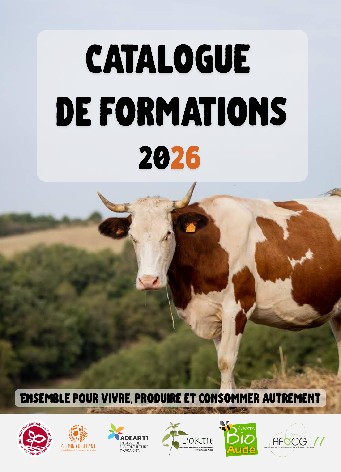 Couverture du catalogue de formation pour fin 2026 Maison Paysanne de l'Aude
